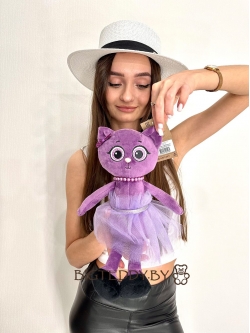 Мягкая игрушка Кошка "Чесси" фиолетовая 35 см 