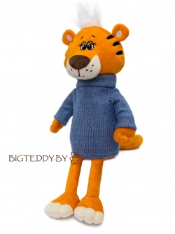 Мягкая игрушка Тигр в синем свитере 45 см