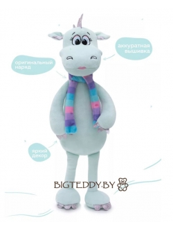 Мягкая игрушка Дракоша "Дитер" мятная с шарфиком 35 см