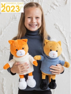 Мягкая игрушка Котик "Чарли" в свитере 35 см 