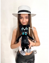 Кот "Чесси" черный 35 см 