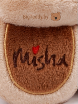 Плюшевый медведь "Misha" в красной жилетке" 40 см