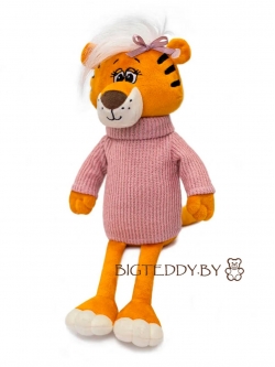 Мягкая игрушка Тигрица в розовом свитере 55 см 